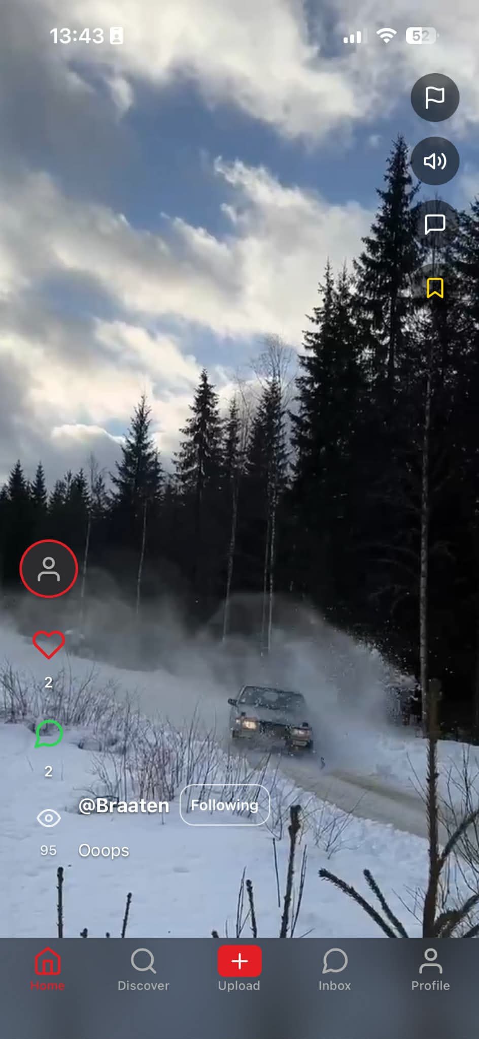 Rally Reels iPhone-feed med vertikale rallyvideoer