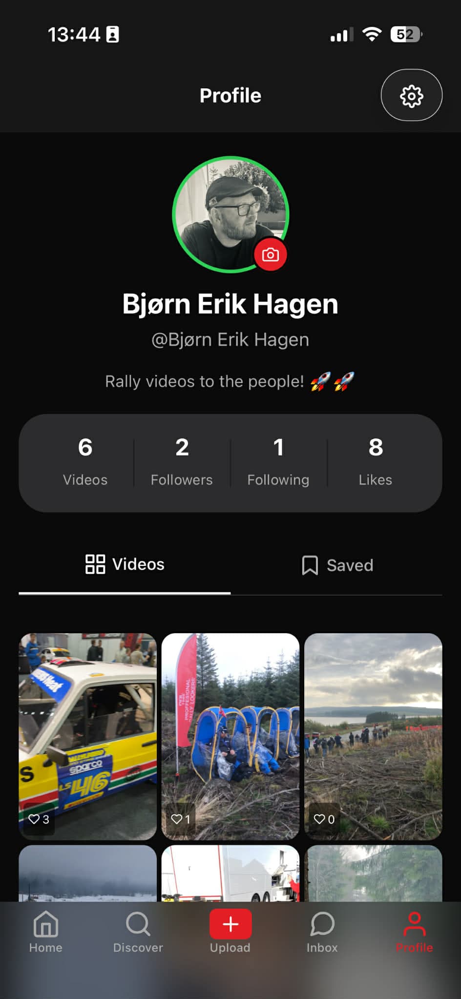 Rally Reels profilside i iPhone-visning